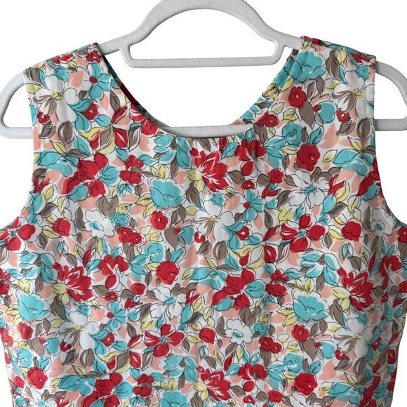 Handmade Vibrant Floral Button-Down Blouse Size M Cottagecore Summer Vintage - Picture 8 of 9